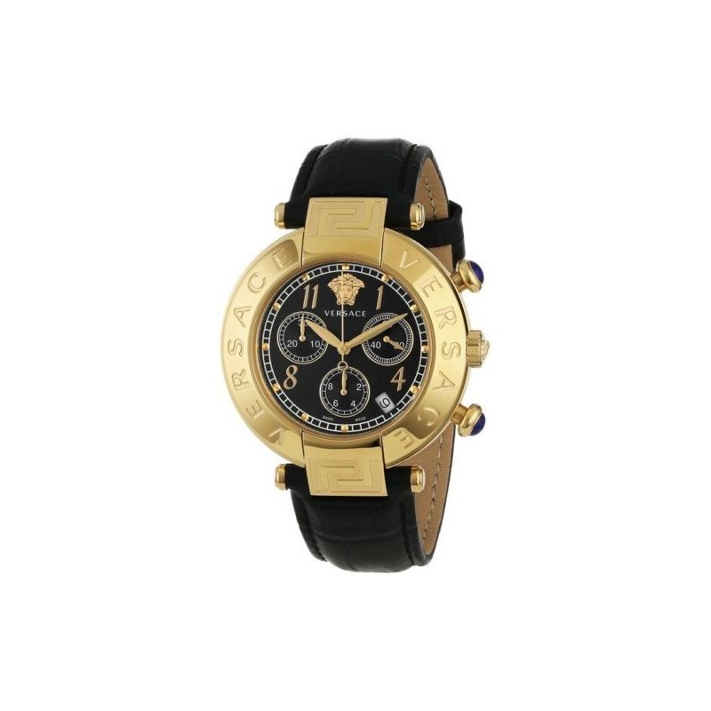 versace black leather watch